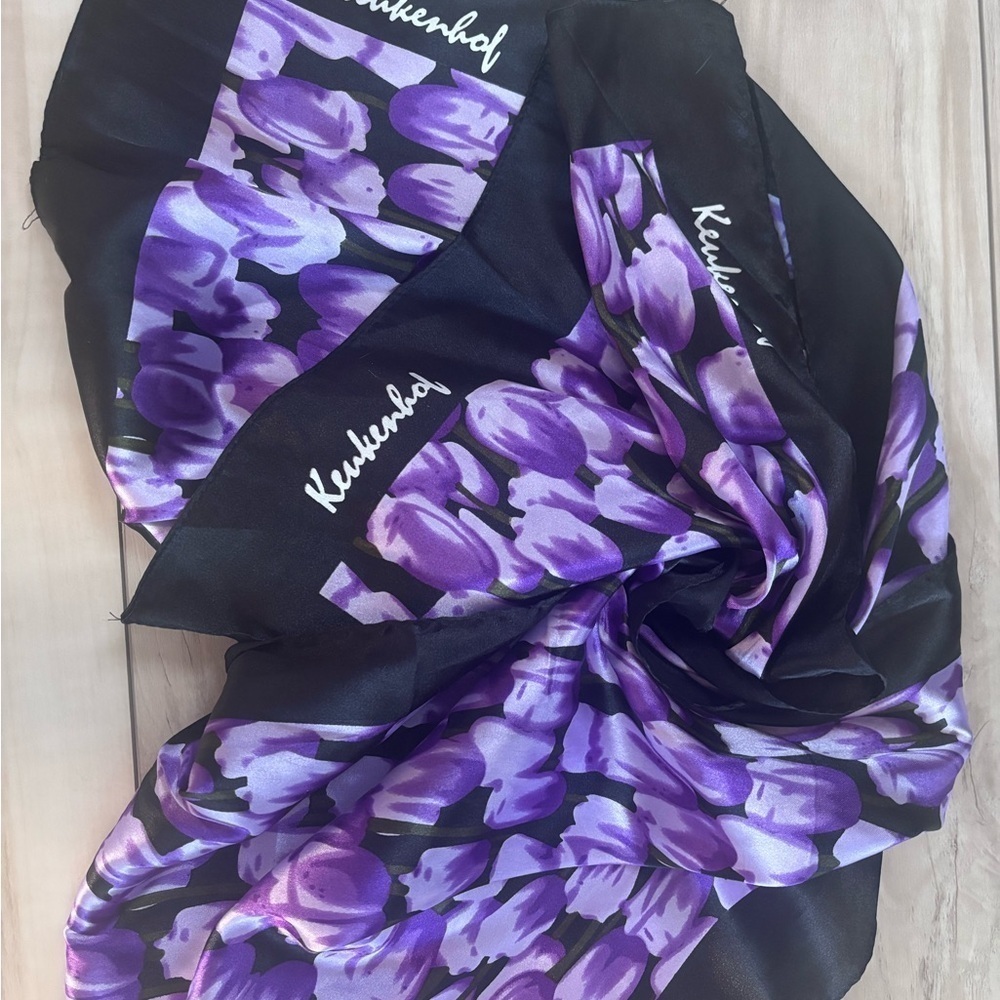 Purple and Black Women's Tulip Scarf